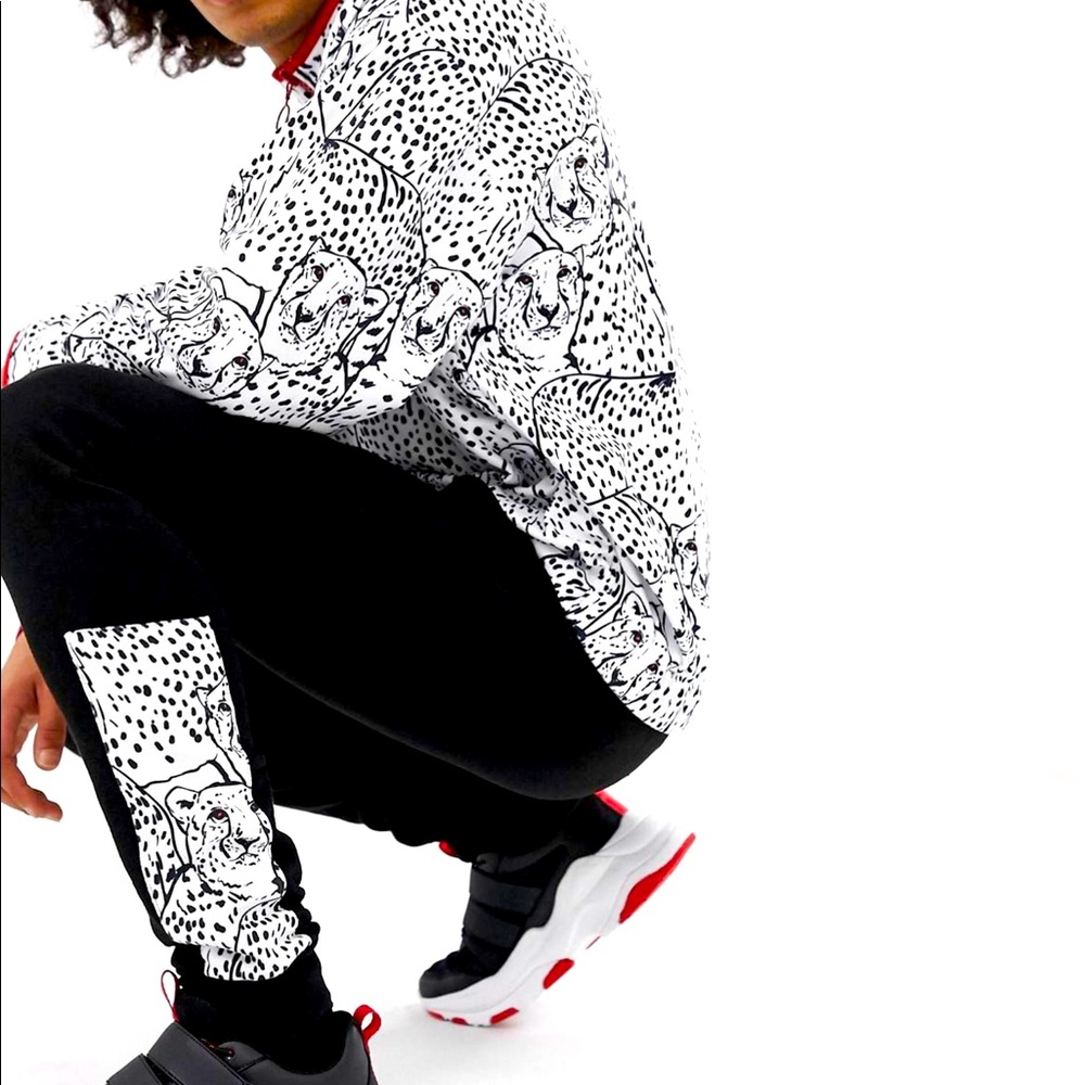 ASOS DESIGN Two Pc Animal Print Fleece Tracksuit M